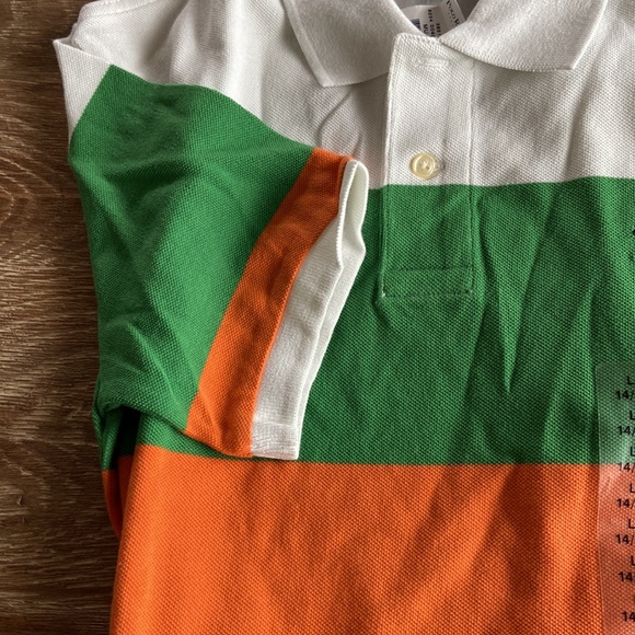 Polo Ralph Lauren Boys Polo Mesh Blue - white green orange Size 14-16 NWT - Picture 5 of 5